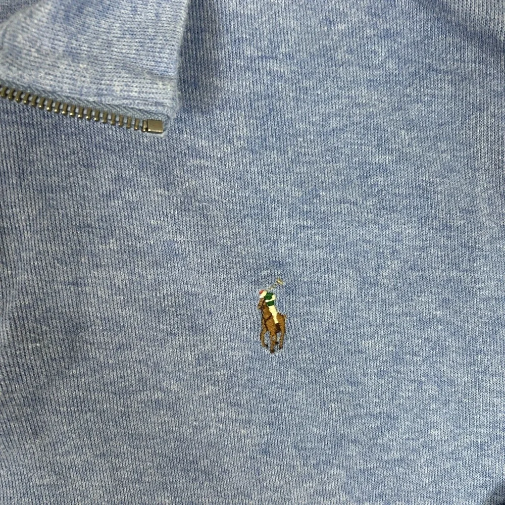 Polo Ralph Lauren Estate Rib 1/4 Zip Sweater Men's XL Blue Flesh‎ Pony
